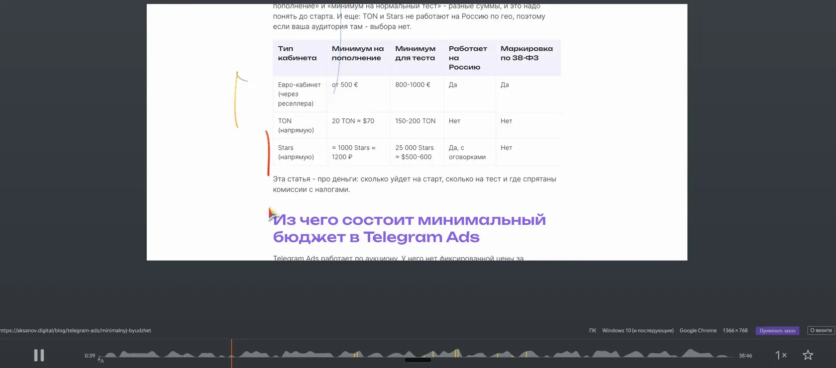 Плеер визита в Вебвизоре на десктопе, внизу таймлайн активности посетителя