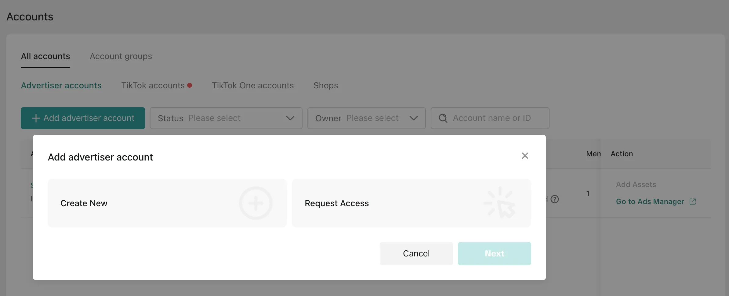 Добавление рекламного аккаунта в TikTok Business Center