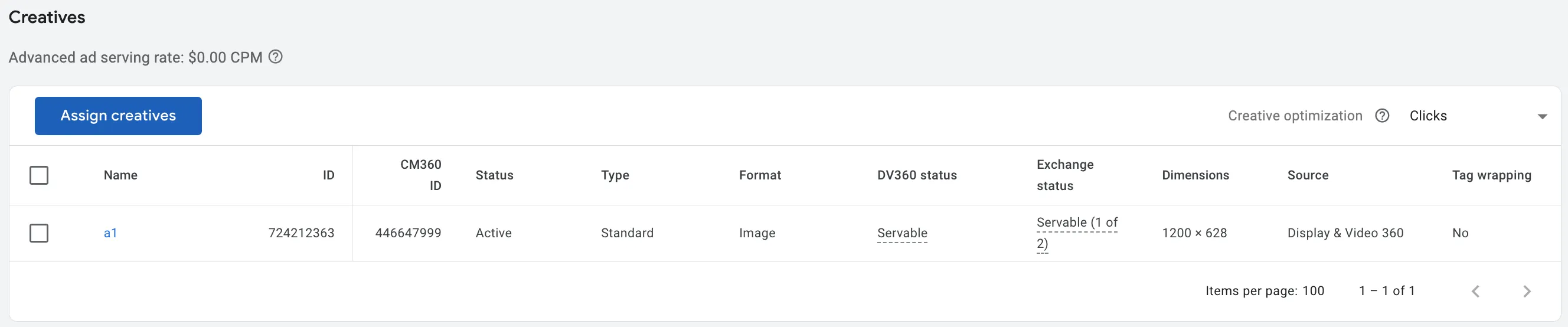 Прикрепленный креатив a1 со статусами Active Servable Servable 1200x628